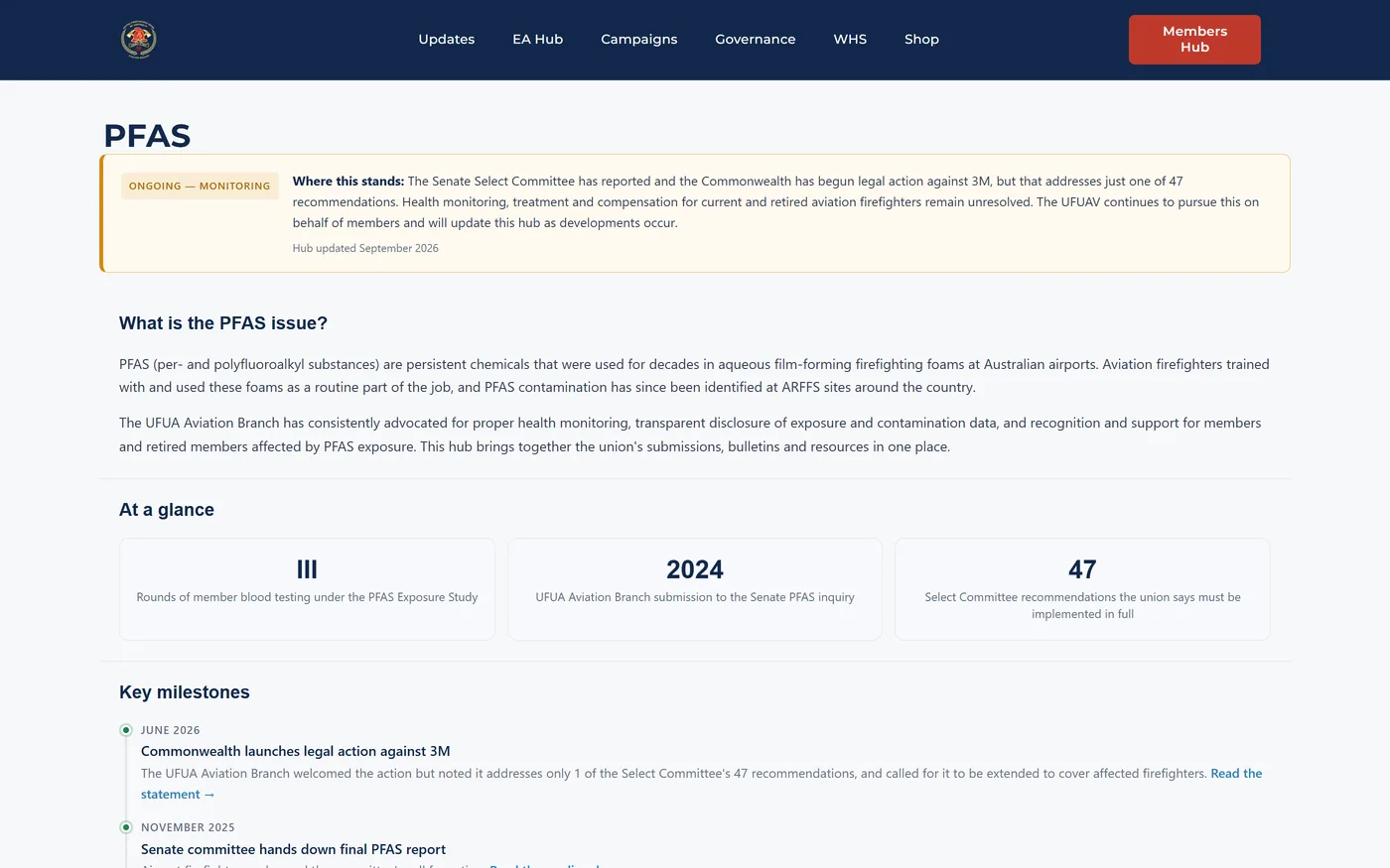UFUAV PFAS campaign hub